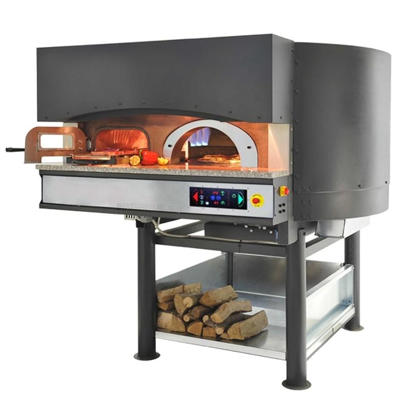 Pizza pec séria MRi, na plyn/drevo + plynom vyhrievaná varná doska, tradičná, rotačná