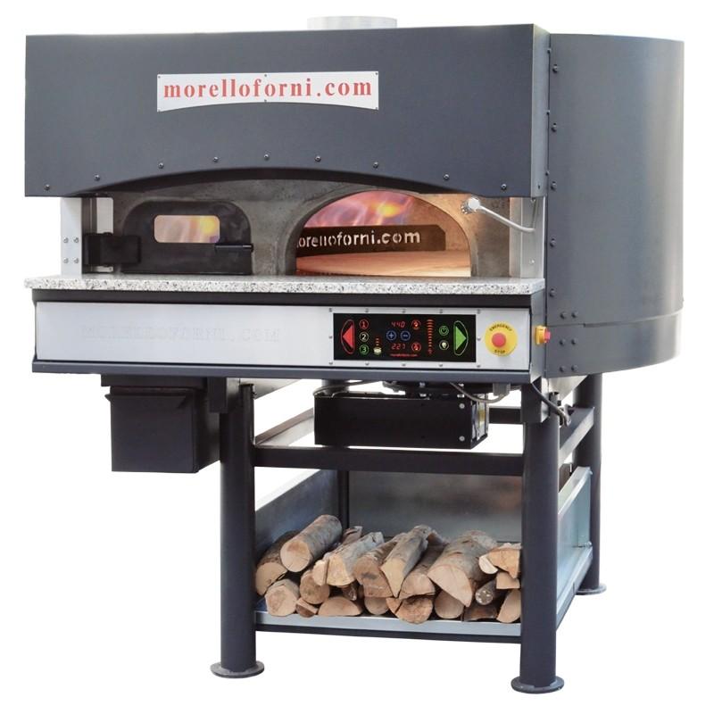 Pizza pec séria MR, na drevo + plynom vyhrievaná varná doska, tradičná, rotačná