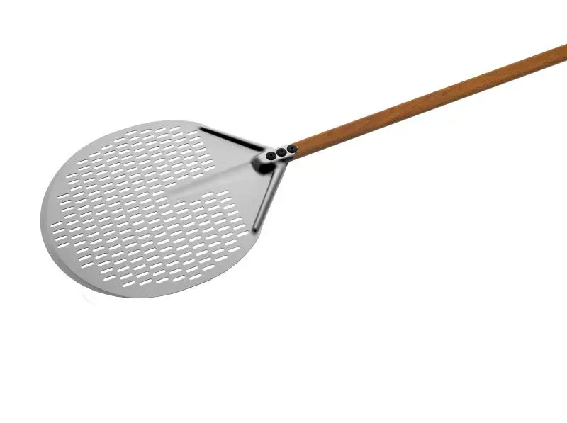 Perforovaná okrúhla lopata na pizzu WoodTech – GI.METAL