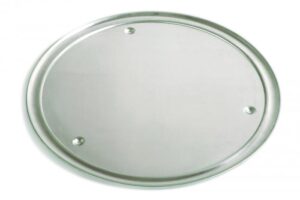 Hliníkový kruhový podnos na pizzu s okrajom a nozičkami, Ø 40 až 50 cm – GI.METAL